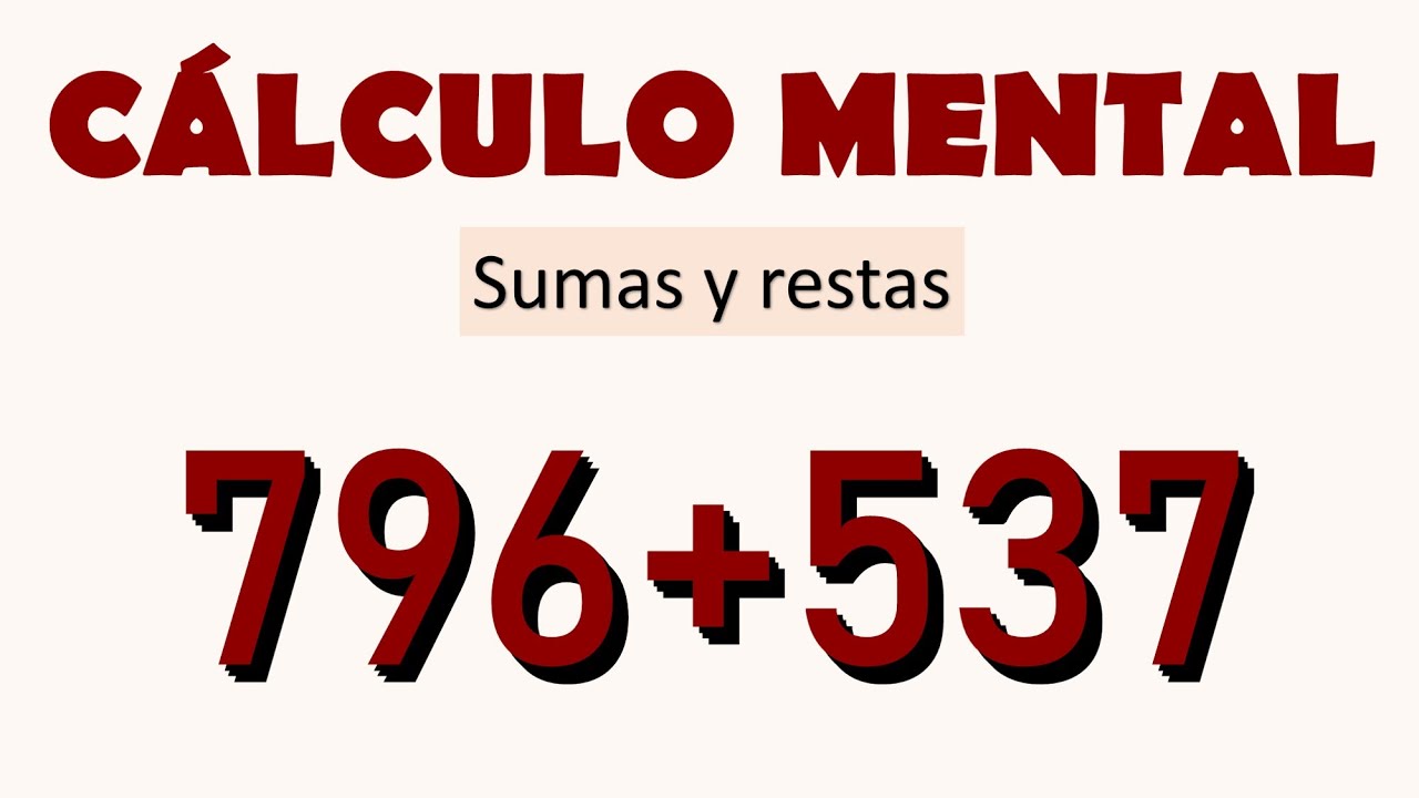 calculo mental para quinto grado con respuestas