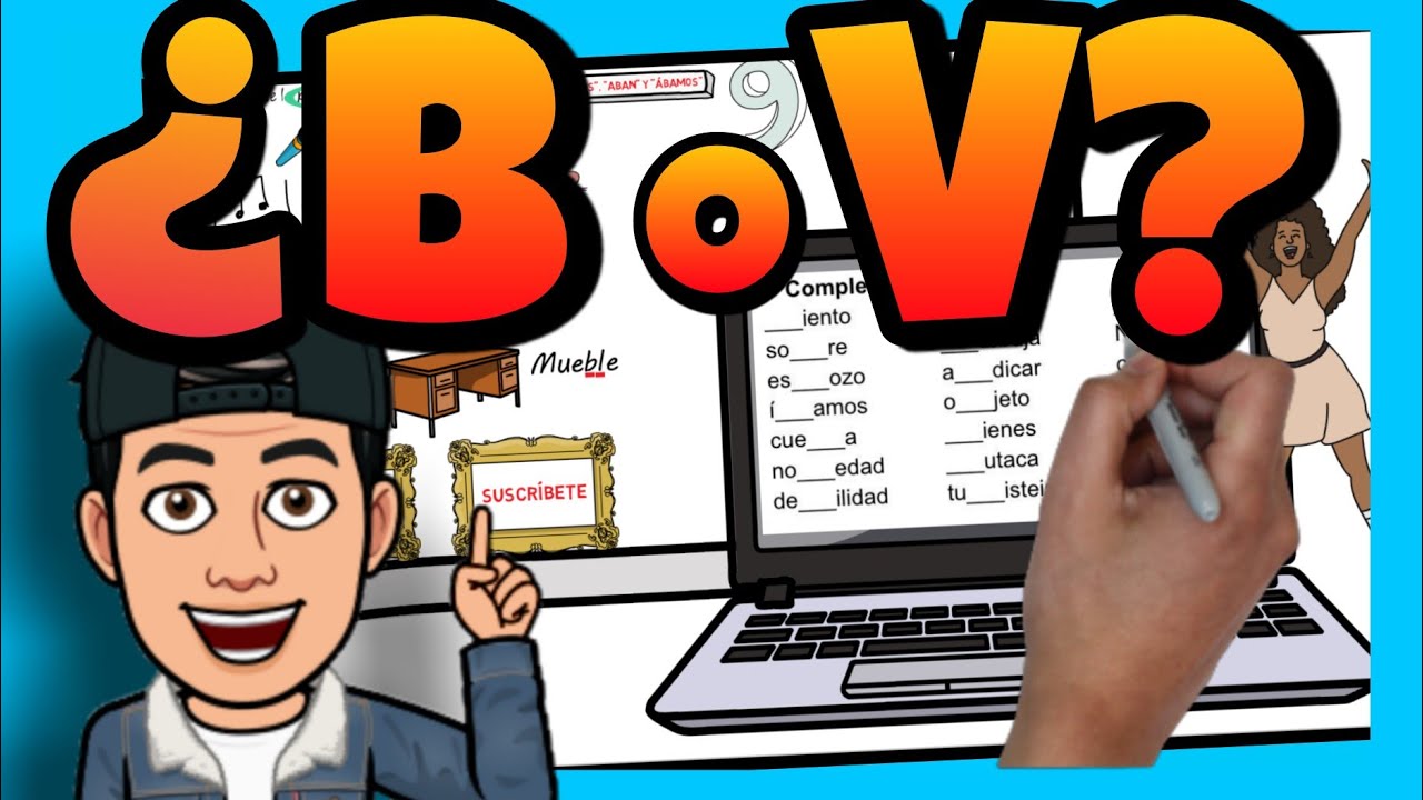 cuando se escribe b o v para niños