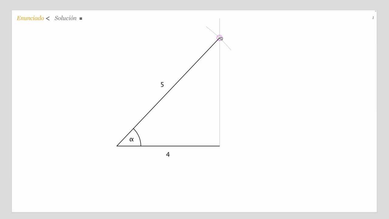 dibuja un angulo cuyo coseno sea doble que su seno