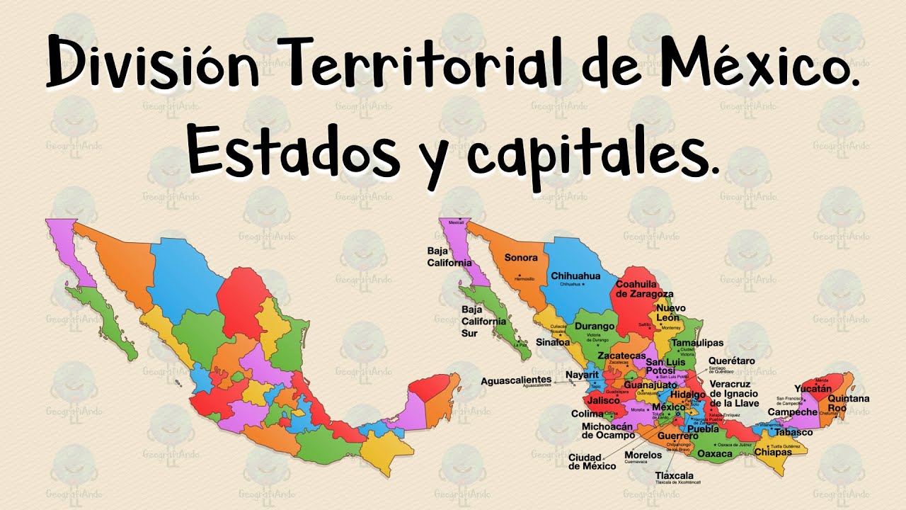 division politica de mexico y sus capitales