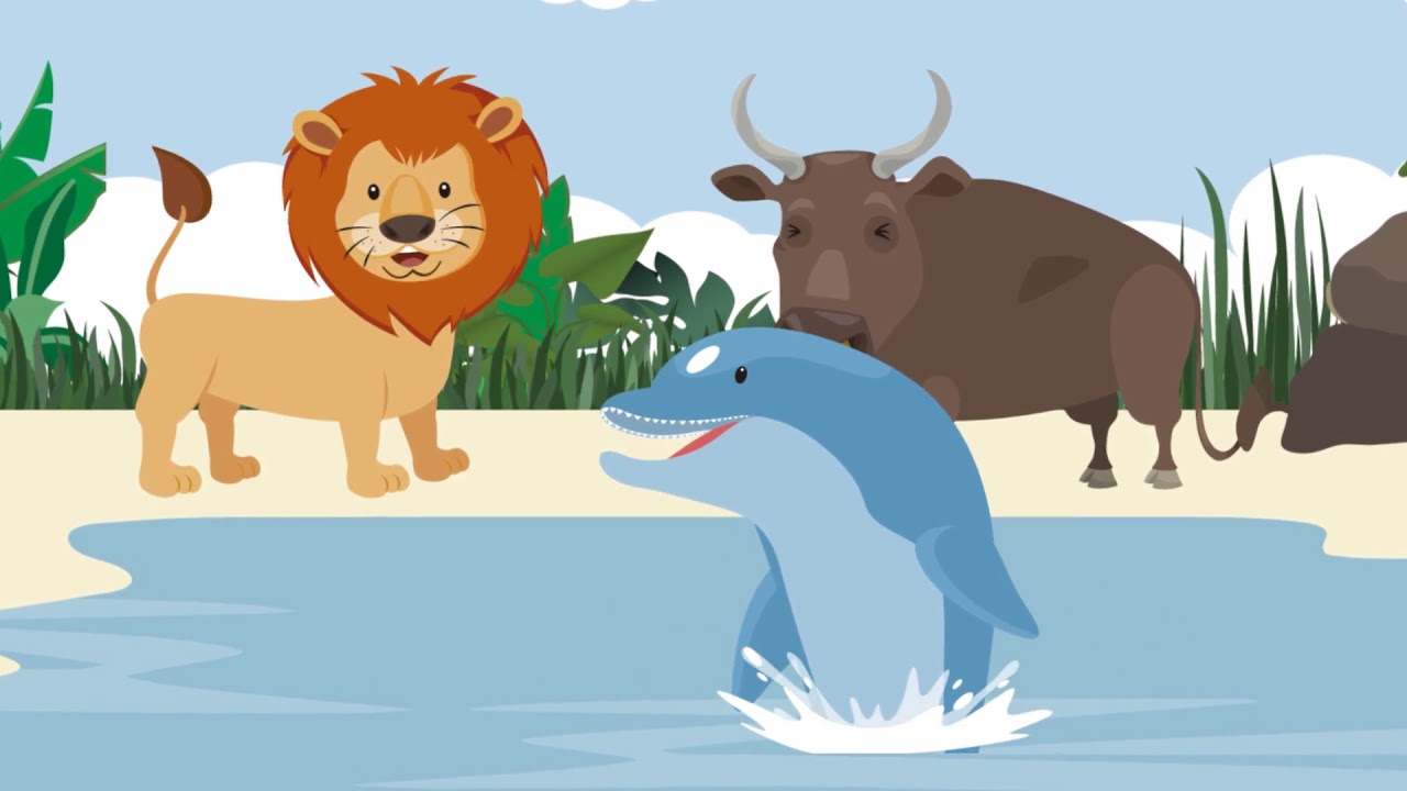 el leon y el delfin fabula