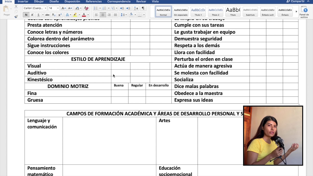evaluacion diagnostica de preescolar por campos formativos