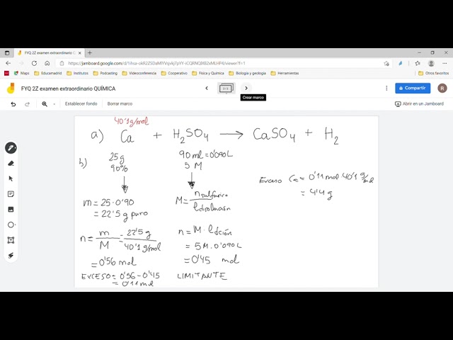 examen extraordinario de quimica 1 bachillerato