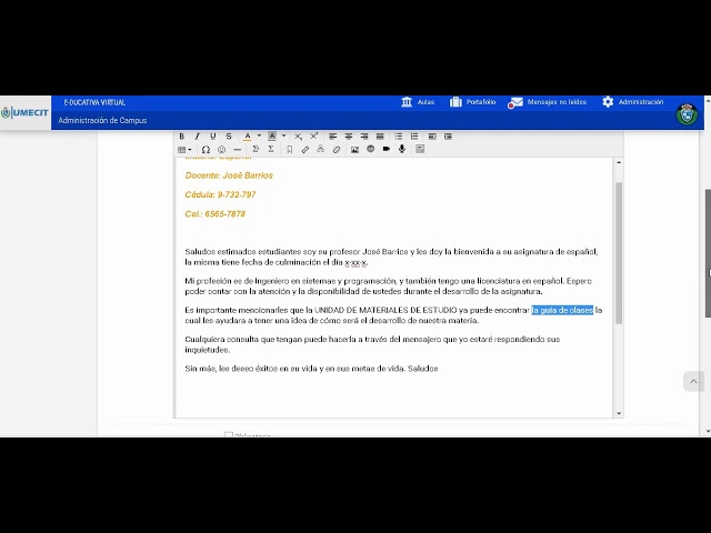 mensaje de bienvenida para una pagina web educativa